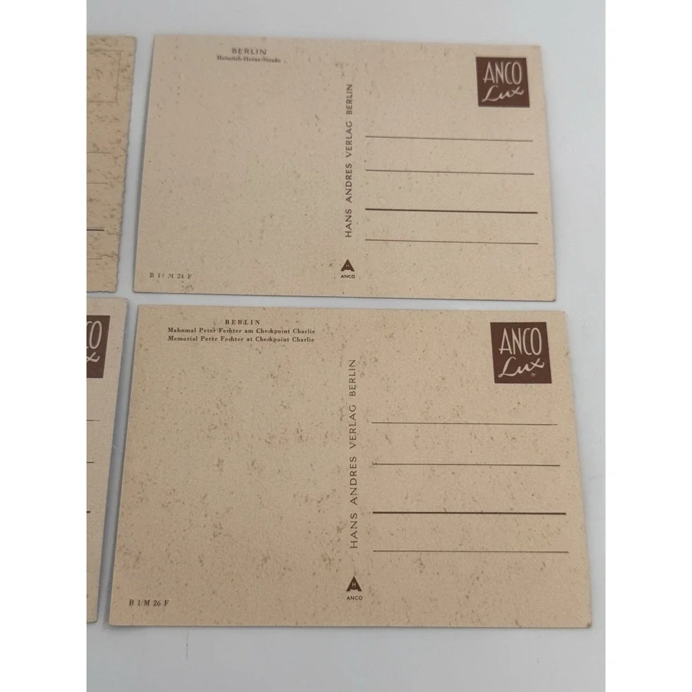Postcards Lot Berlin Germany 1960s Unused Berlin Wall History 4 Total Anco Lux